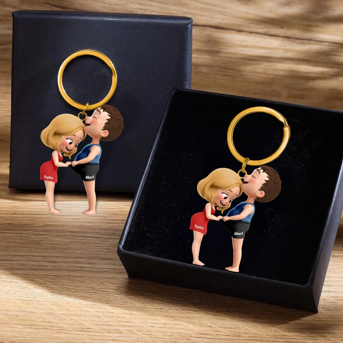 Cheeky Couple Keychain - Personalized Gifts For Couple - Image 3