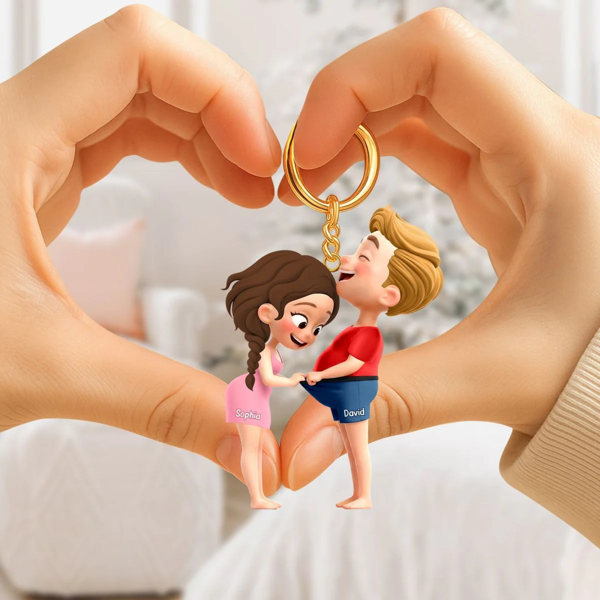 Cheeky Couple Keychain - Personalized Gifts For Couple - Image 4