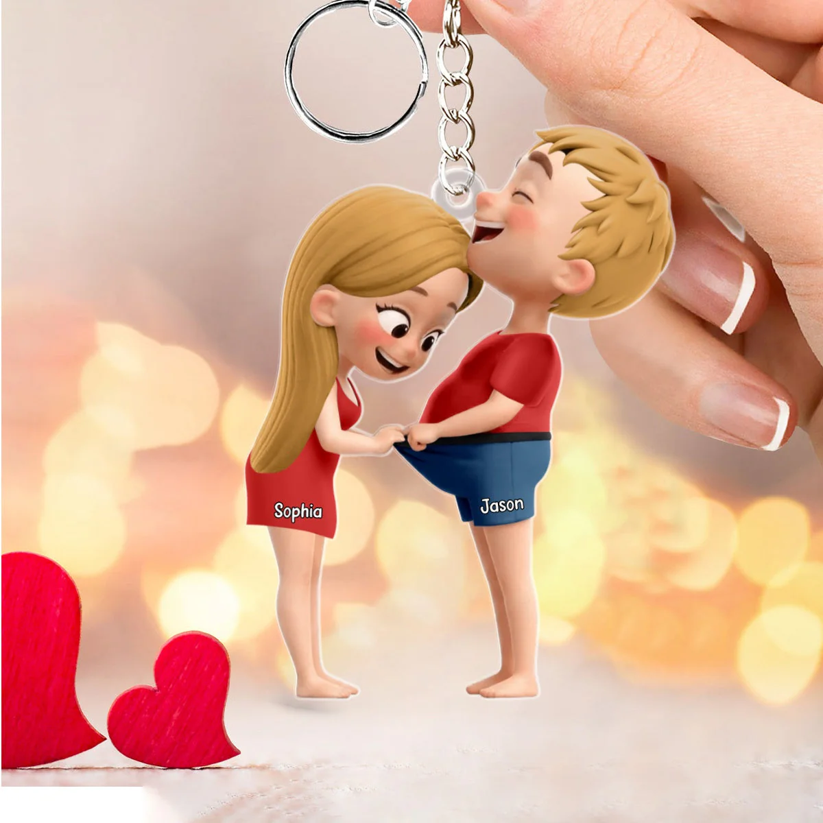 Cheeky Couple Keychain - Personalized Gifts For Couple - Image 5