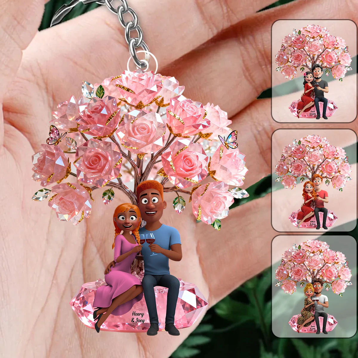 Cheers To Love Couple Acrylic Keychain - Personalized Gifts For Husband, Wife, Boyfriend, Girlfriend - Image 3