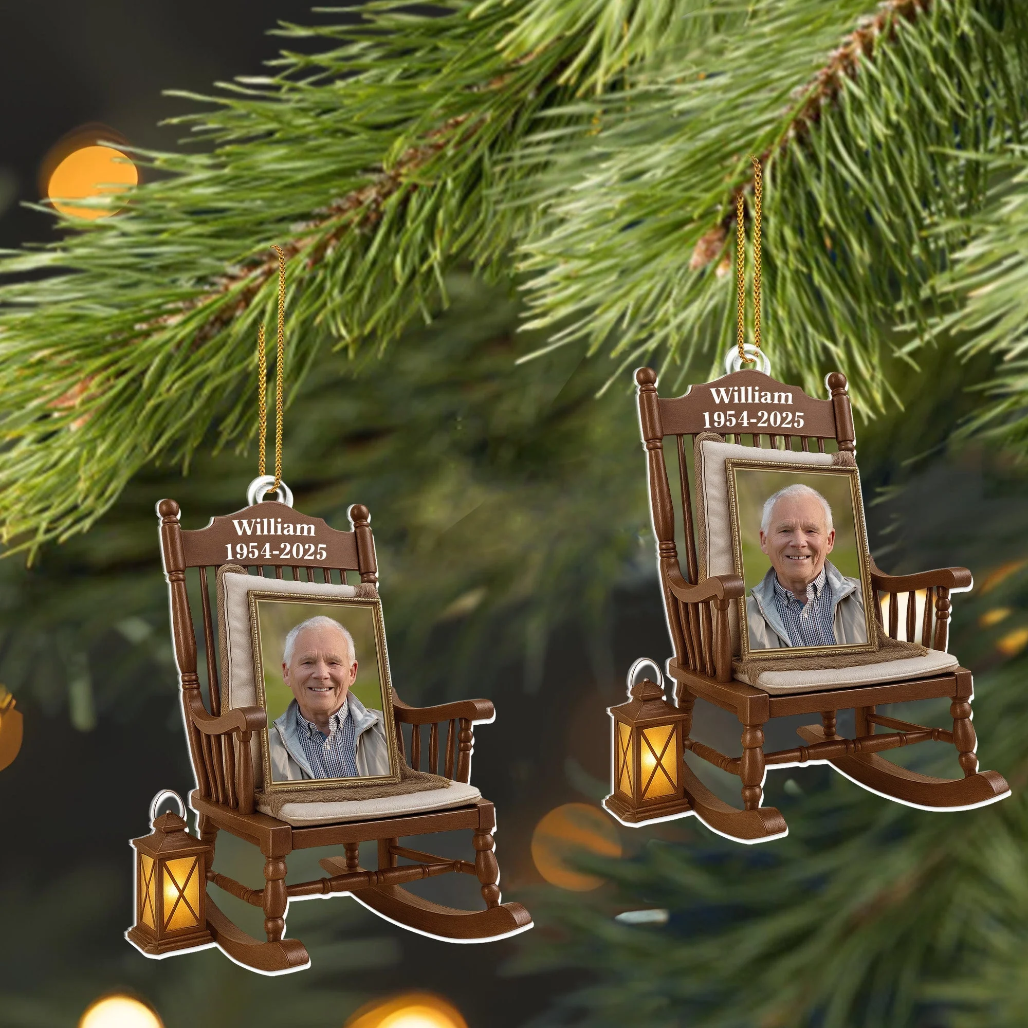 Cherish Every Memory And Love Every Moment,Personalized Rocking Chair Memorial Ornament - Image 7
