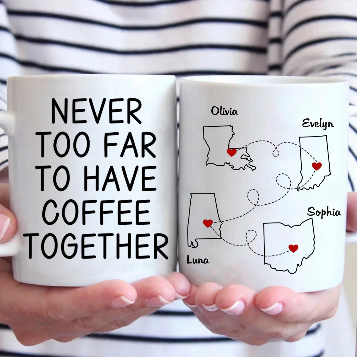 Cherishing Moments With Besties This Holiday - Personalized Mug - Christmas Gift For Best Friends, BFF, Sisters - Image 3