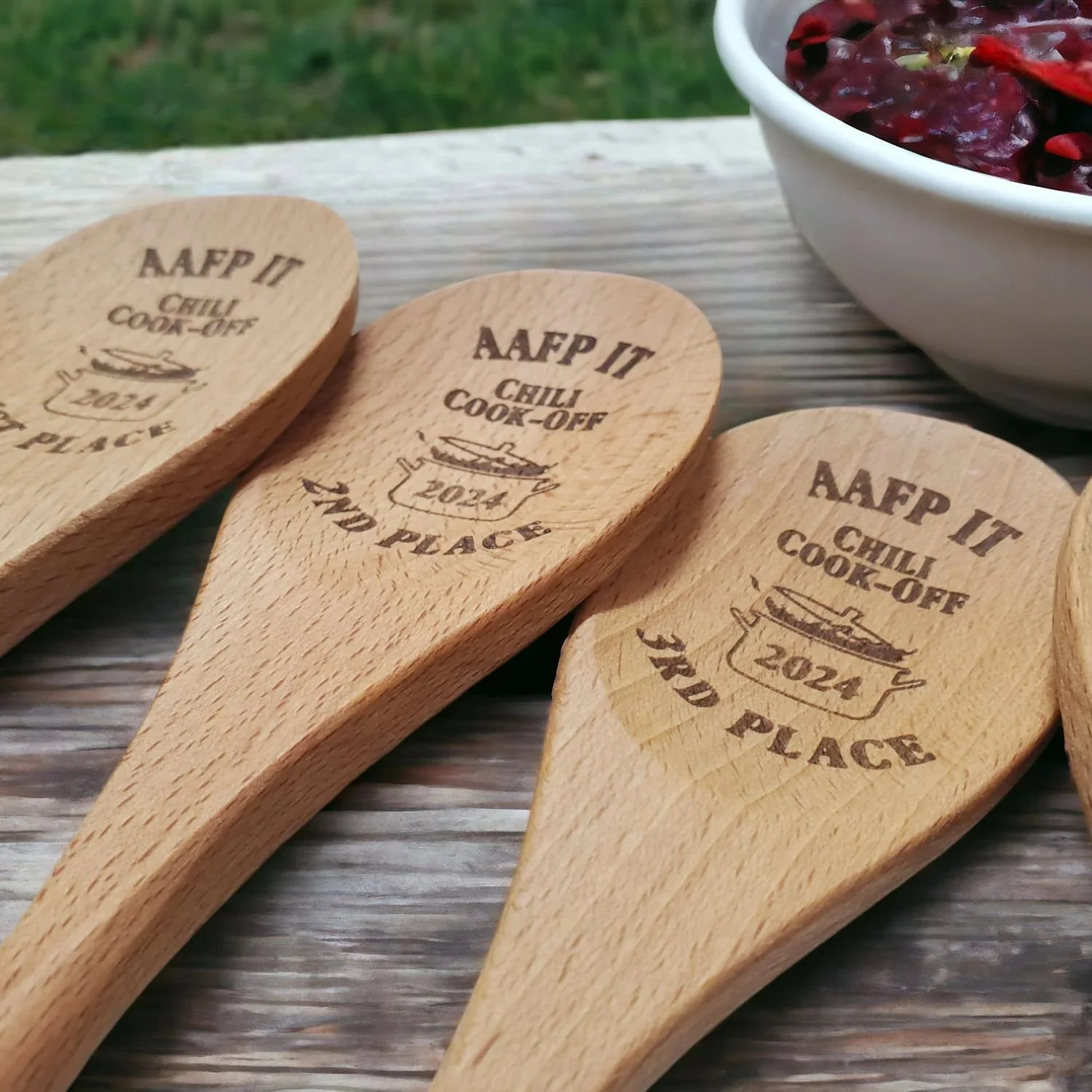 Chili Cookoff Personalized Mixing Spoon, Wooden Spoon - Image 2
