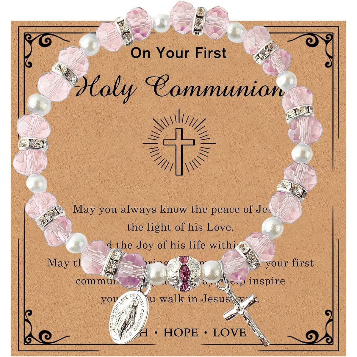 Christian Gifts for Women Girls Natural Stone Cross Bracelet - Image 4