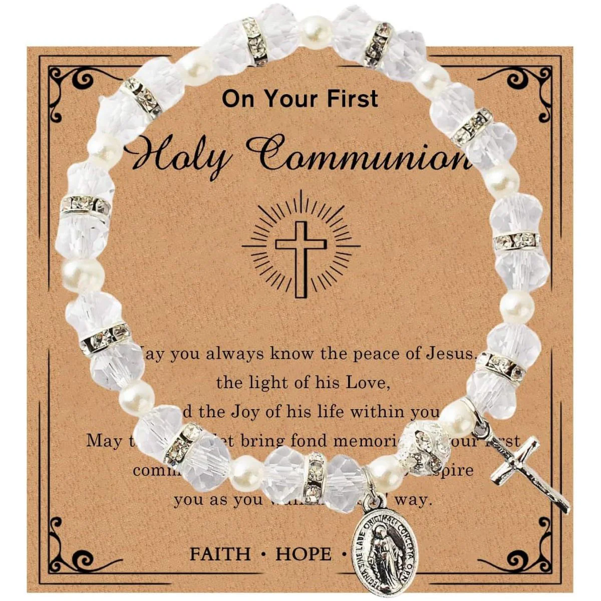 Christian Gifts for Women Girls Natural Stone Cross Bracelet - Image 5