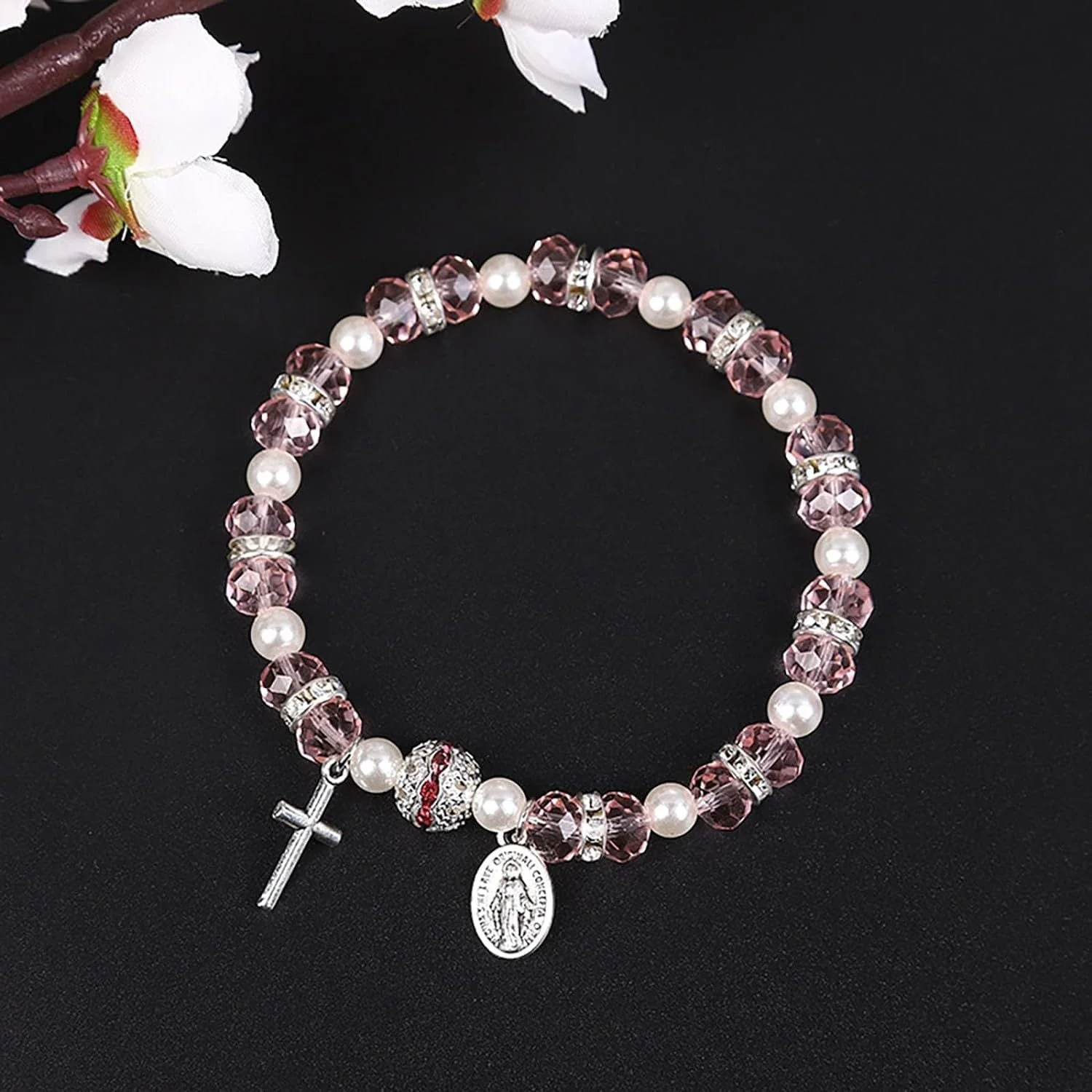 Christian Gifts for Women Girls Natural Stone Cross Bracelet - Image 7