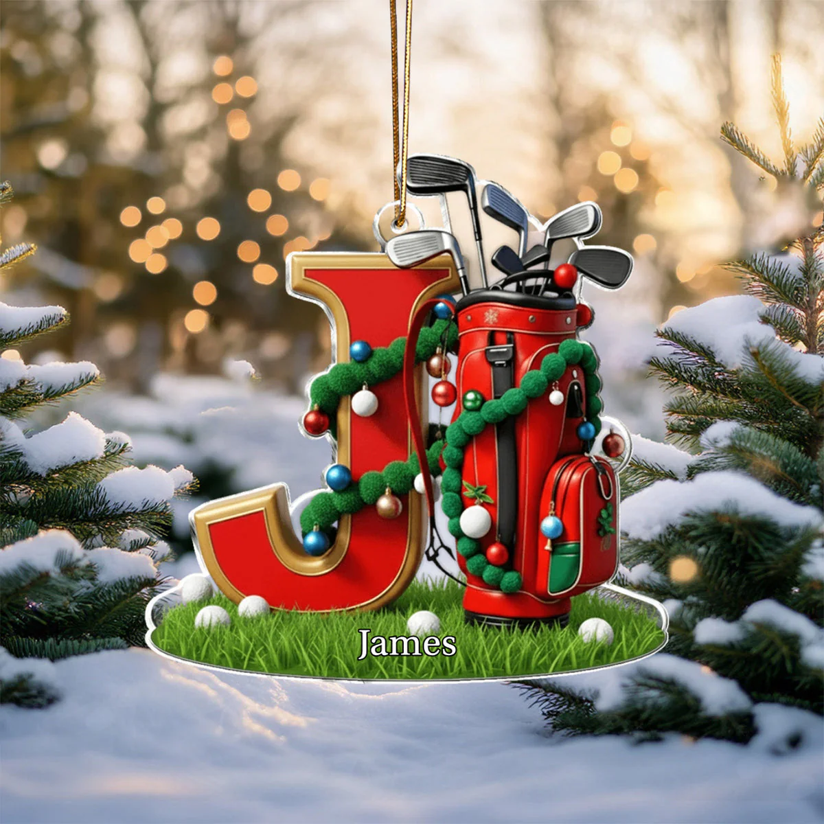 Christmas Gift, Decoration For Golf Lovers - Personalized Golf Ornament - Image 3