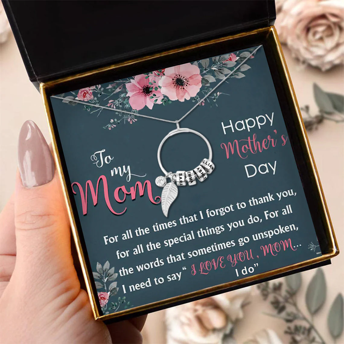 Personalized Pendant Necklace with Customized Beads - Image 4