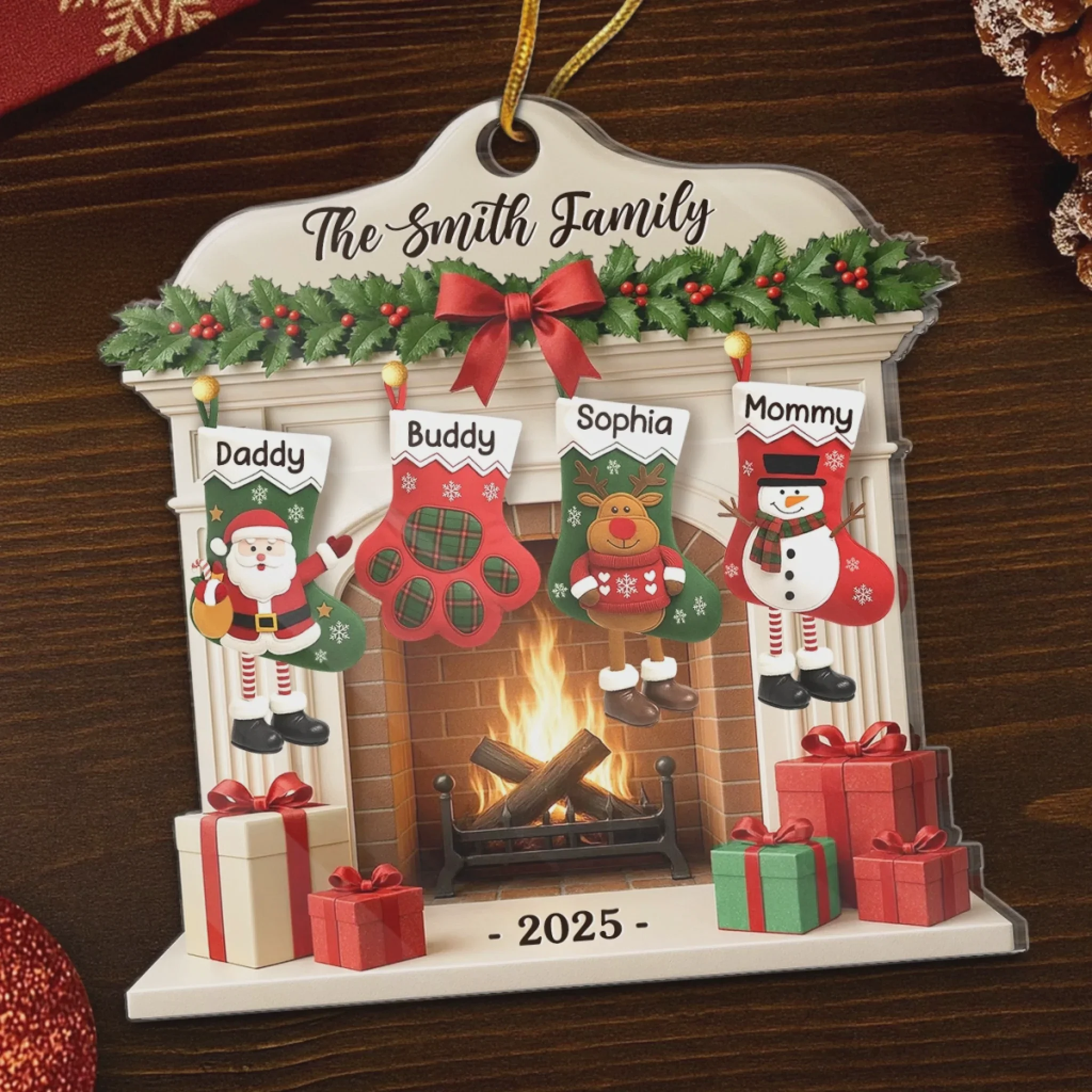 Christmas Glows Where Hearts Gather Personalized Acrylic Ornament Birthday Gifts - Image 5