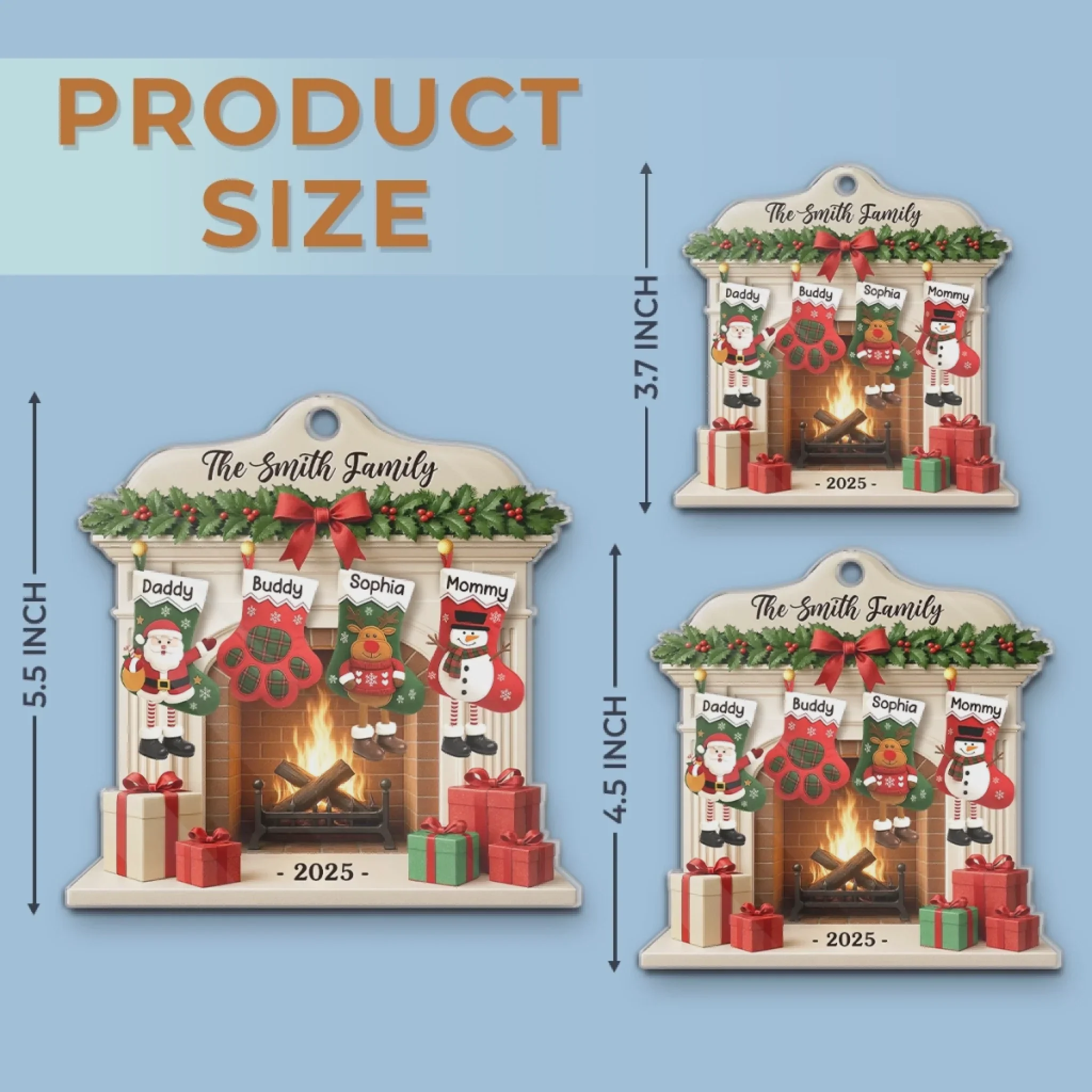 Christmas Glows Where Hearts Gather Personalized Acrylic Ornament Birthday Gifts - Image 6