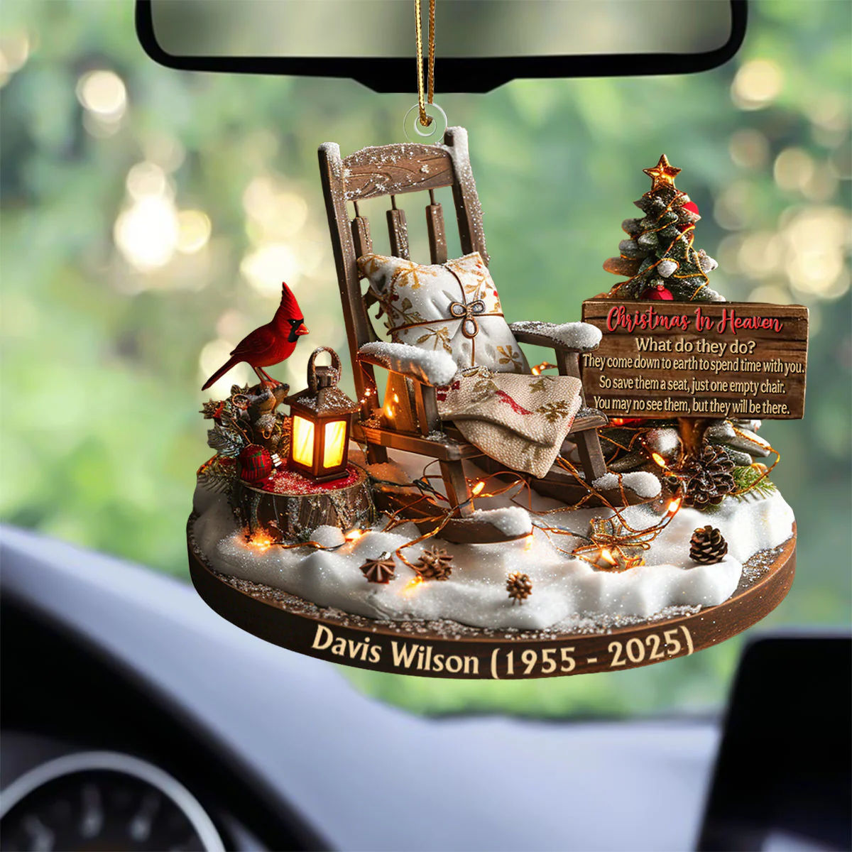 Christmas In Heaven - Personalized Memorial Custom Shaped Acrylic Ornament - Image 3