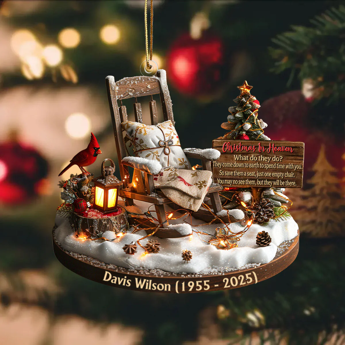 Christmas In Heaven - Personalized Memorial Custom Shaped Acrylic Ornament - Image 4