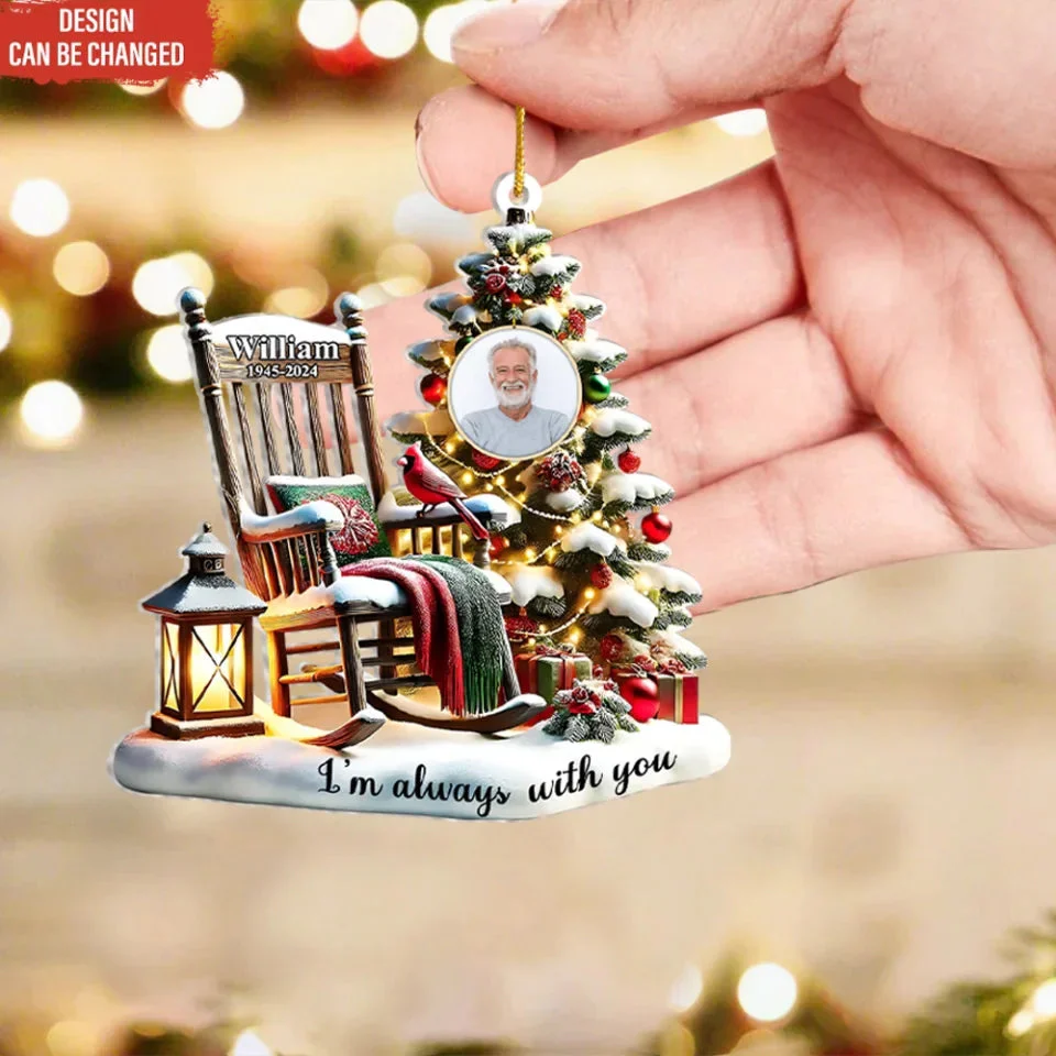 Christmas In Heaven - Personalized Photo Memorial Ornament - Image 2