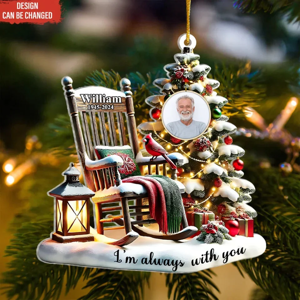 Christmas In Heaven - Personalized Photo Memorial Ornament - Image 3