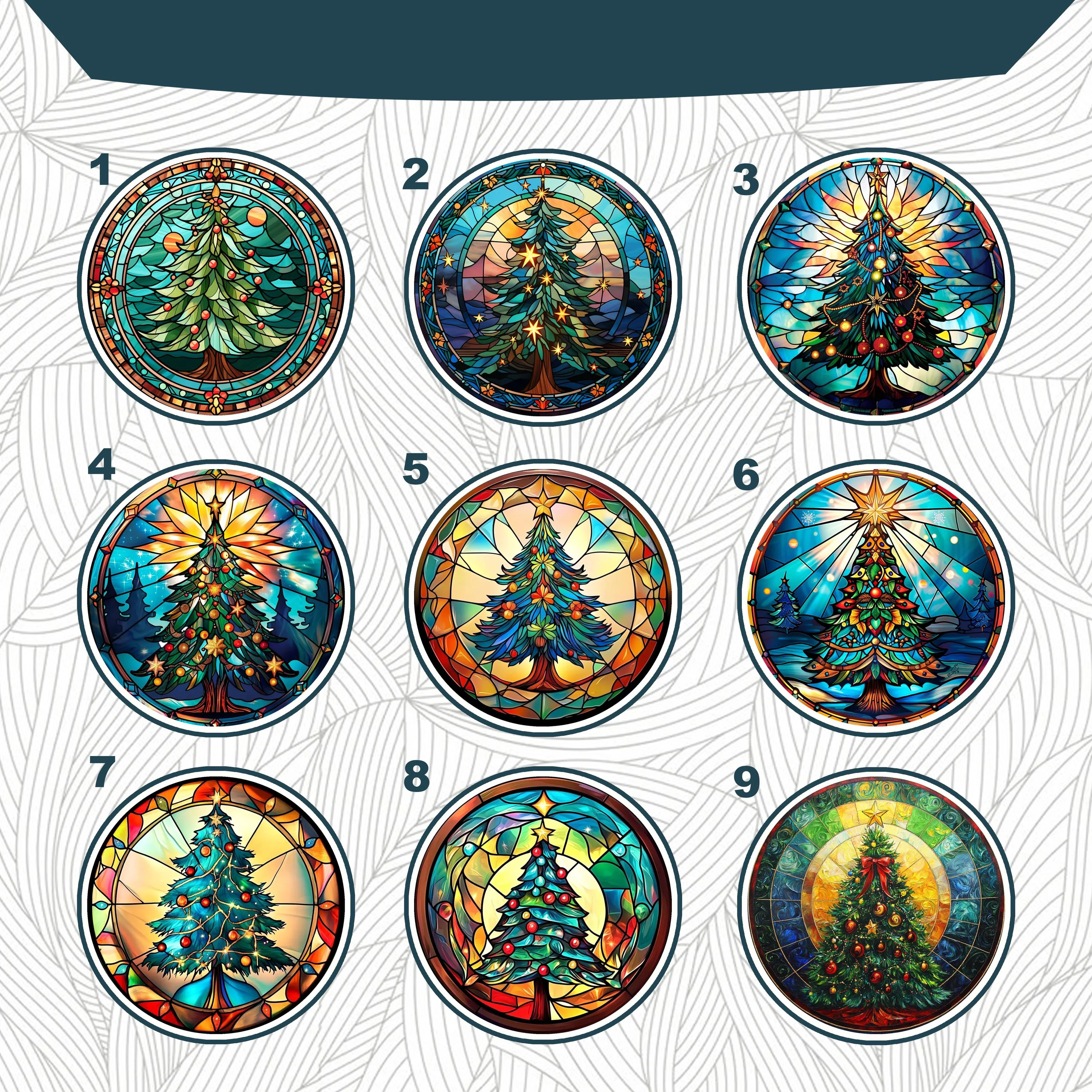 Christmas Tree - Personalized Circle Glass Ornament - Image 6