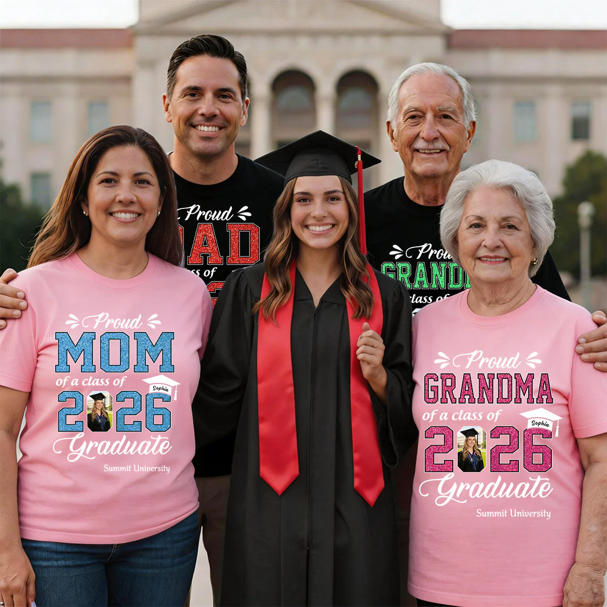 Class of 2026 Family Gifts For Family Member Graduation Shirt Proud Family Shirt - Image 3