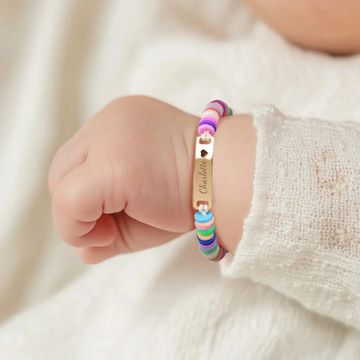 Clay Beads Personalized Baby Girl Name Bracelet - Image 4
