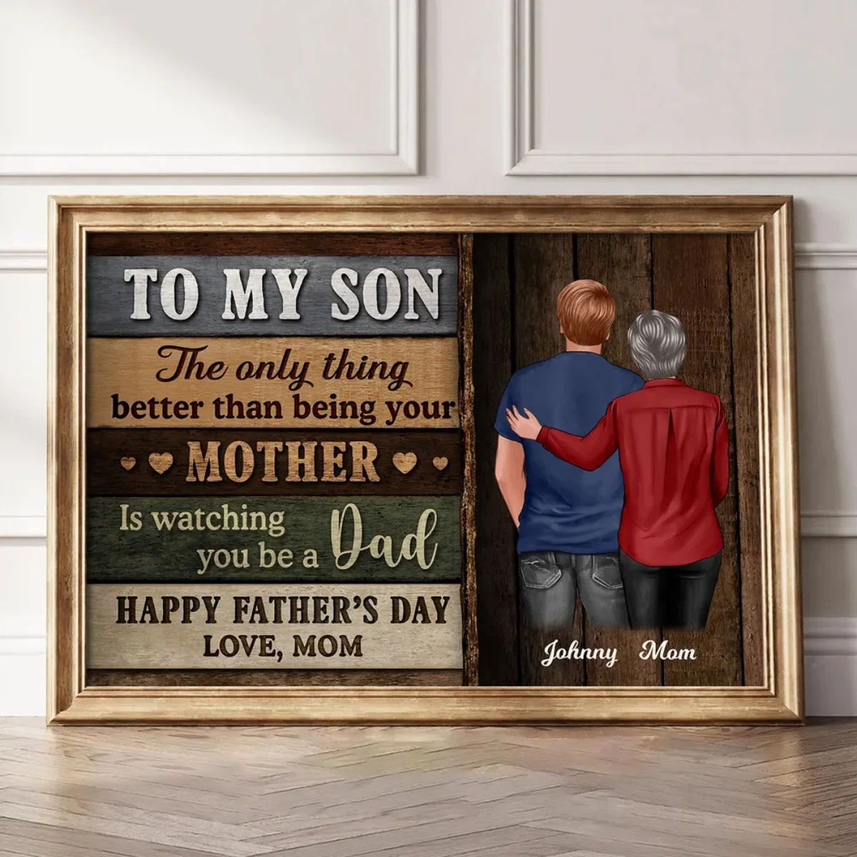 Colored Wood Pallets To My Son Happy Father's Day Personalized Poster, Heartfelt Father's Day Gift For Son - Image 2
