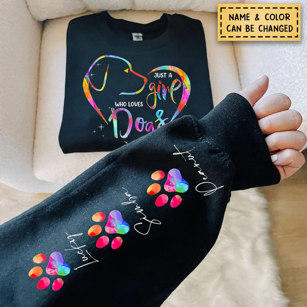 Colorful Dog Lovers Heart Paw Personalized Sweatshirt - Image 2