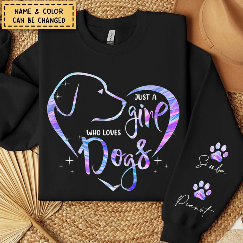Colorful Dog Lovers Heart Paw Personalized Sweatshirt - Image 4