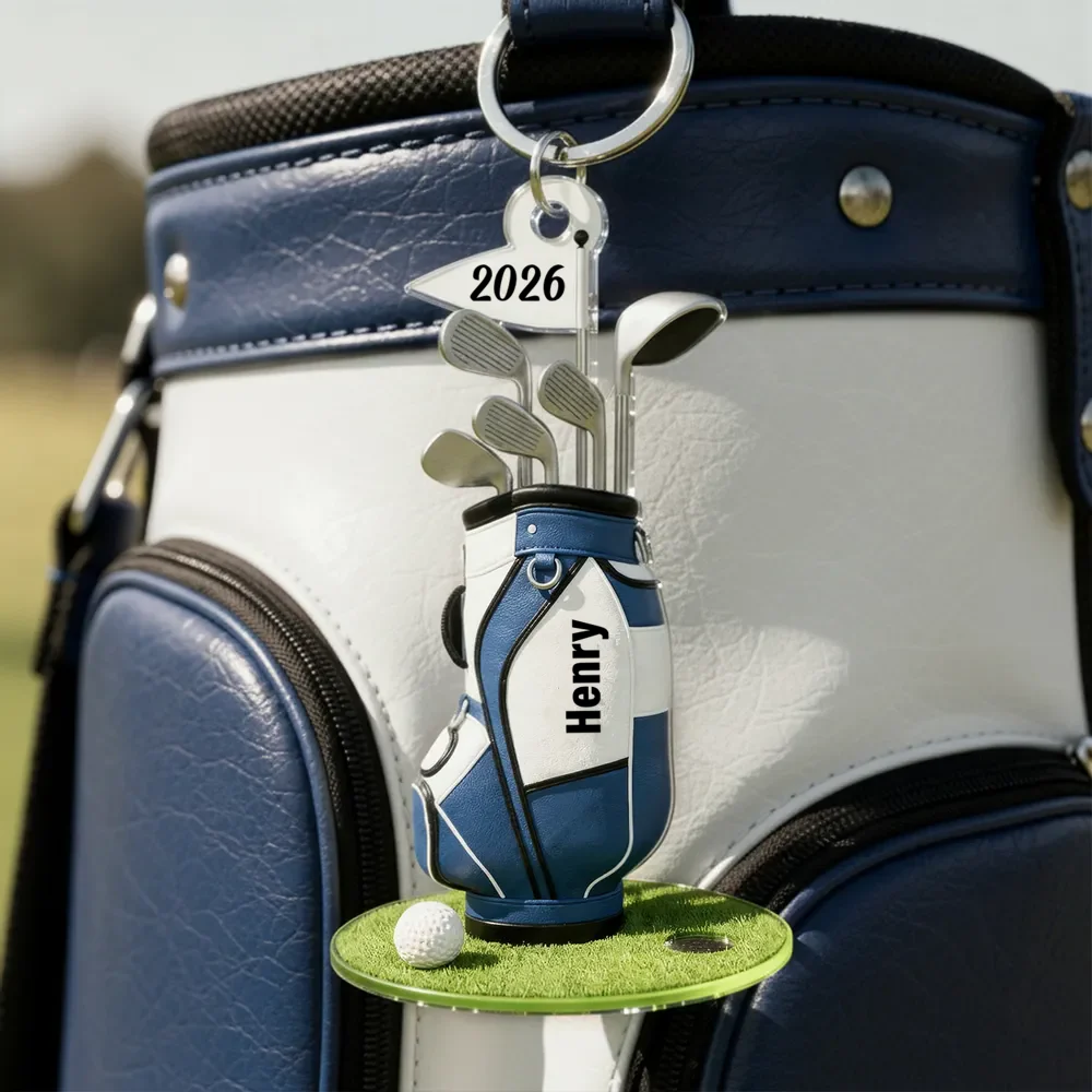 Colorful Golf Bag - Personalized Acrylic Golf Bag Keychain - Gift for Golf Lovers - Image 3