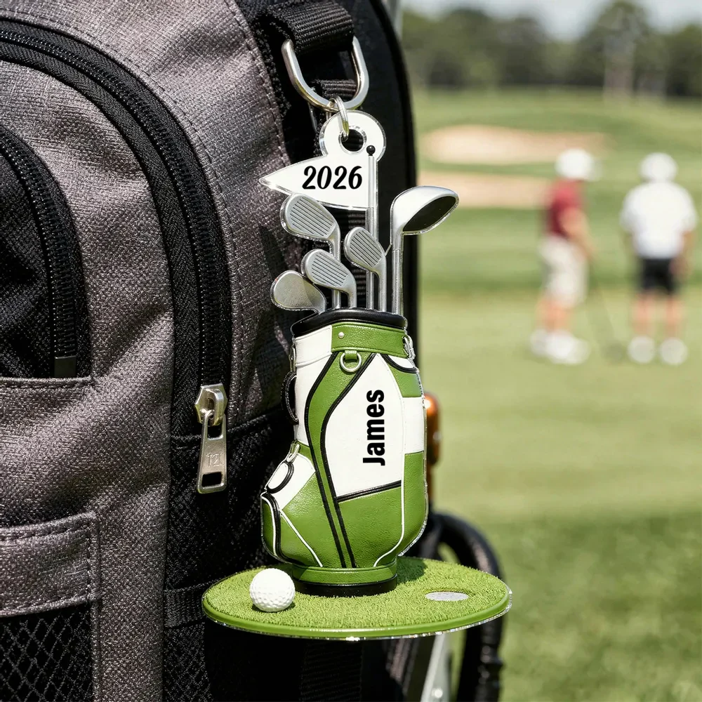 Colorful Golf Bag - Personalized Acrylic Golf Bag Keychain - Gift for Golf Lovers - Image 4