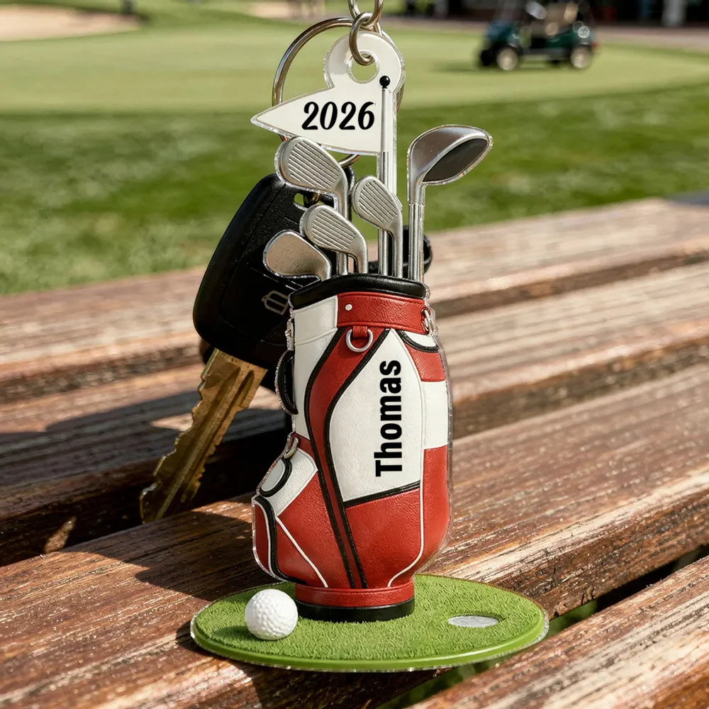 Colorful Golf Bag - Personalized Acrylic Golf Bag Keychain - Gift for Golf Lovers - Image 5