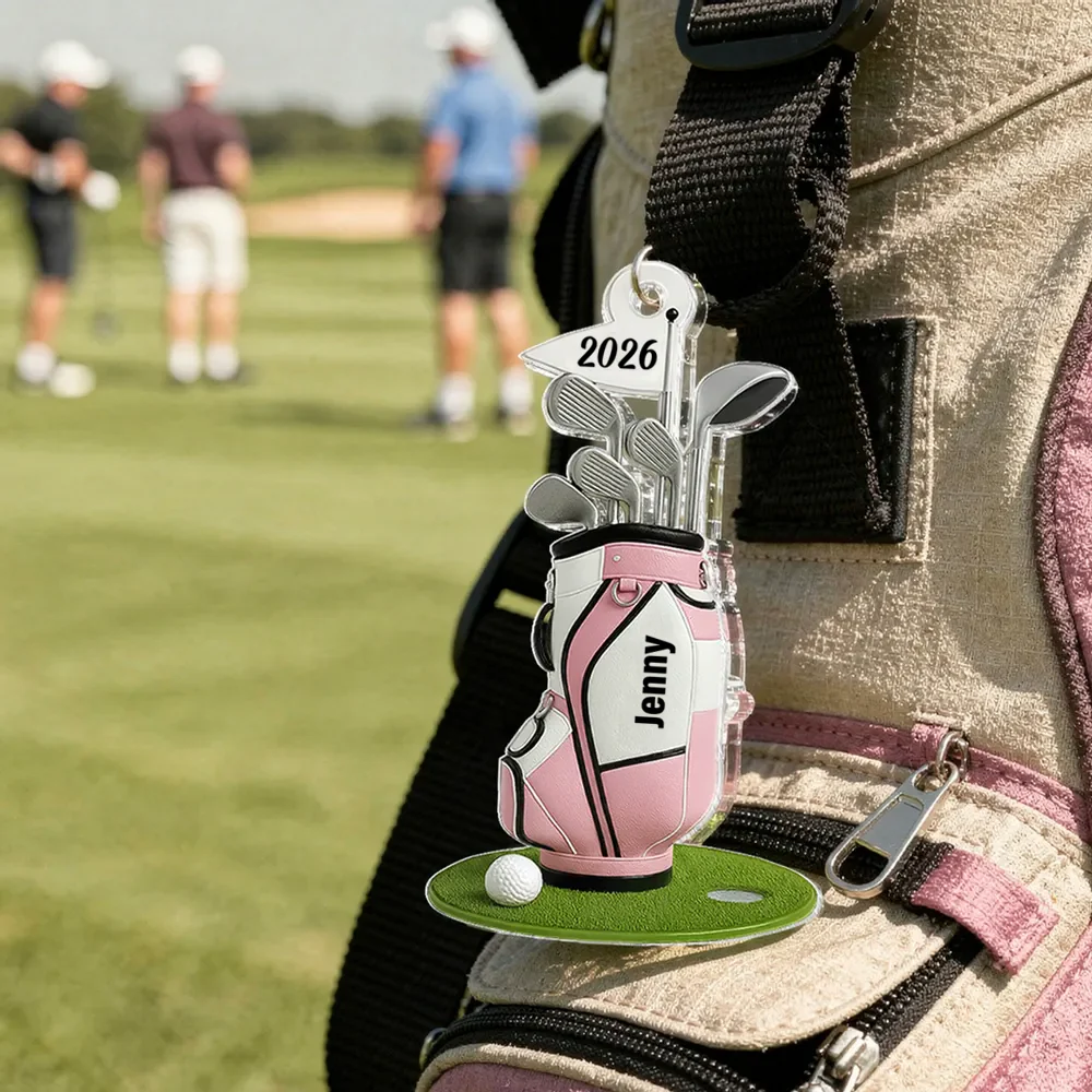 Colorful Golf Bag - Personalized Acrylic Golf Bag Keychain - Gift for Golf Lovers - Image 6
