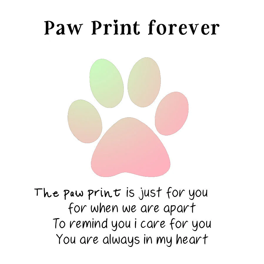 Always In My Heart, Colorful Paw Print Dog Collar-Shaped Ring - Image 7