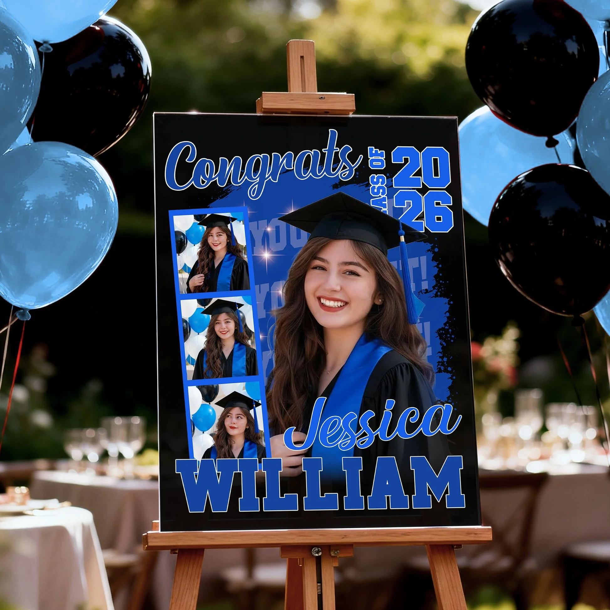 Congrats 2026 Graduation - Personalized Graduation Welcome Sign - Custom Celebration Canvas Poster - Image 3