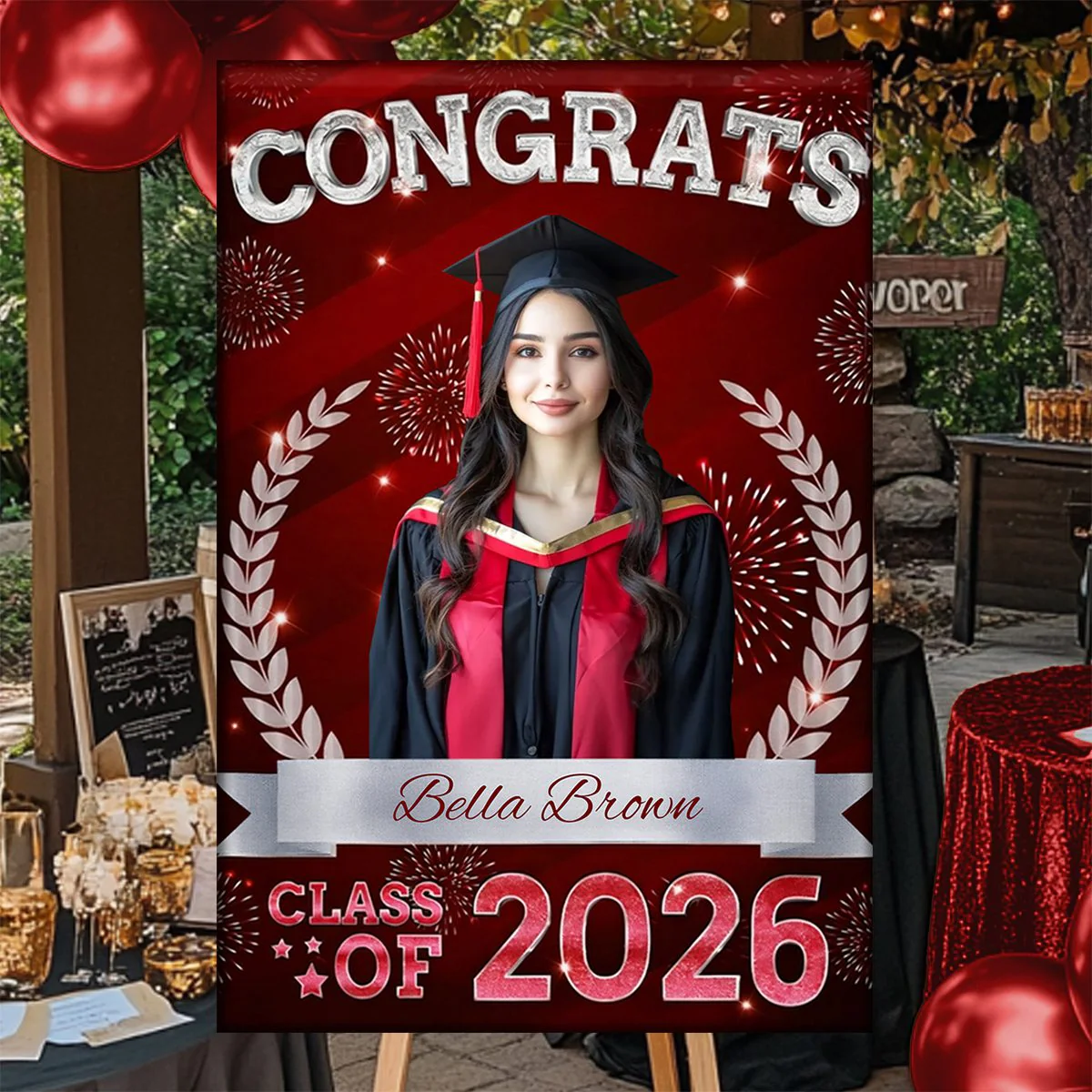 Congrats Class Of 2026 Welcome To Celebration Custom Party Welcome Sign - Personalized Graduation Decoration - Image 4