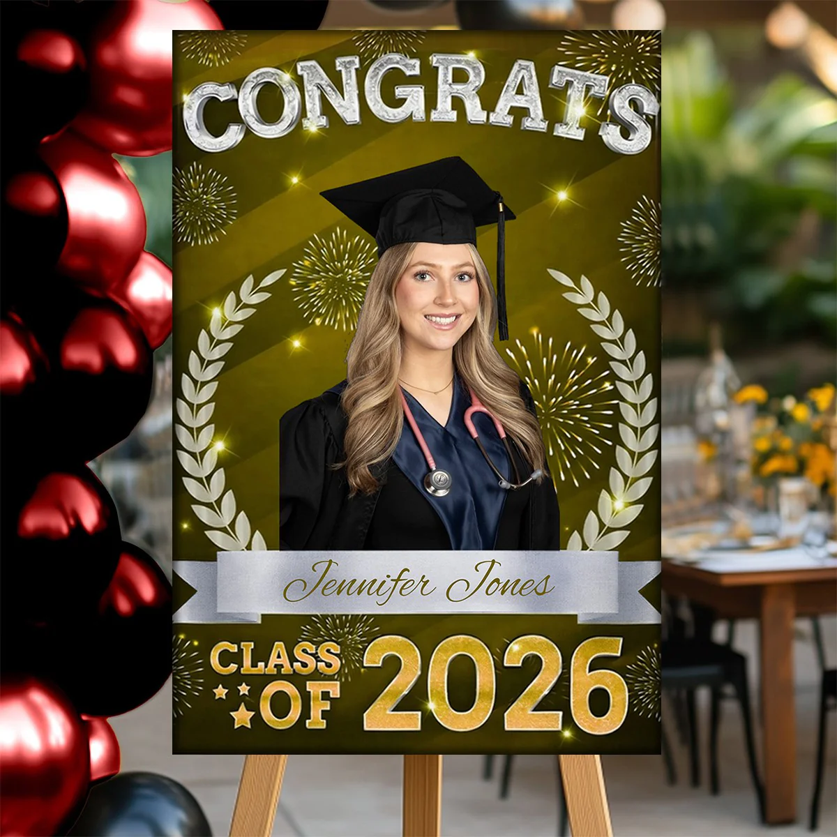 Congrats Class Of 2026 Welcome To Celebration Custom Party Welcome Sign - Personalized Graduation Decoration - Image 6
