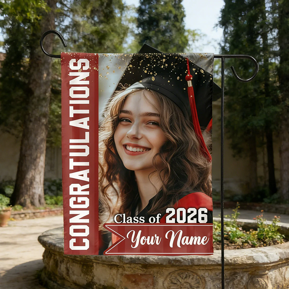 Congrats Photo Graduation Flags - Personalized Graduation Garden Flag - Graduation Class Of 2026 - Image 2