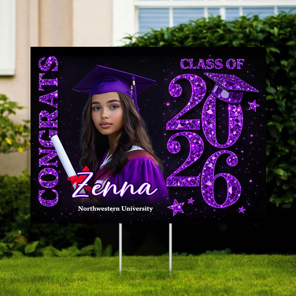 Congrats Senior 2026 Lawn Sign, Graduation Gift - Personalized Graduation Yarn Sign - Image 3