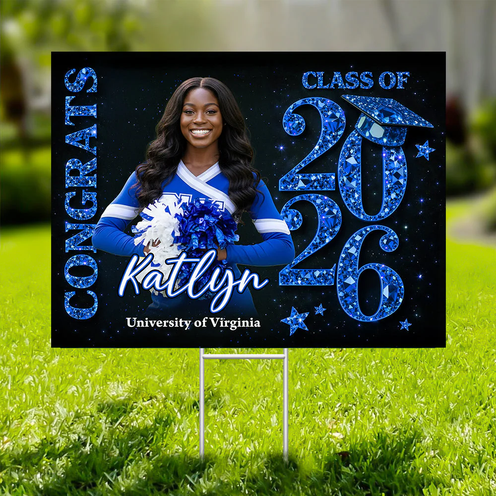 Congrats Senior 2026 Lawn Sign, Graduation Gift - Personalized Graduation Yarn Sign - Image 4