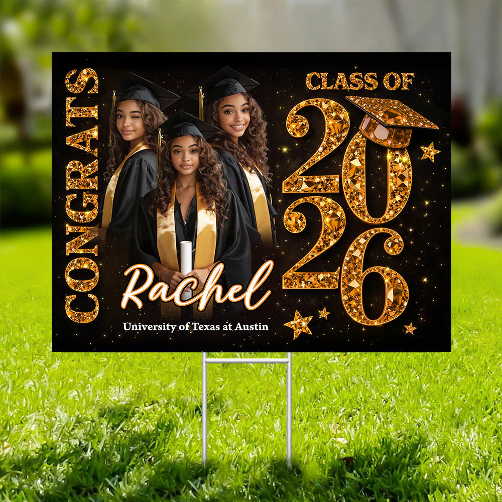Congrats Senior 2026 Lawn Sign, Graduation Gift - Personalized Graduation Yarn Sign - Image 5