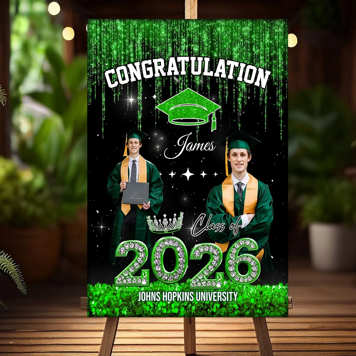 Congratulation Class Of 2026 Glitter Custom Party Welcome Sign - Personalized Graduation Decoration - Image 5