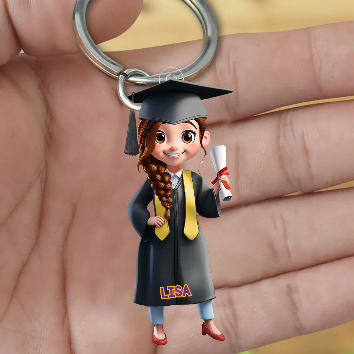 Congratulations Class Of - Personalized College Graduation Acrylic Keychain - Image 2