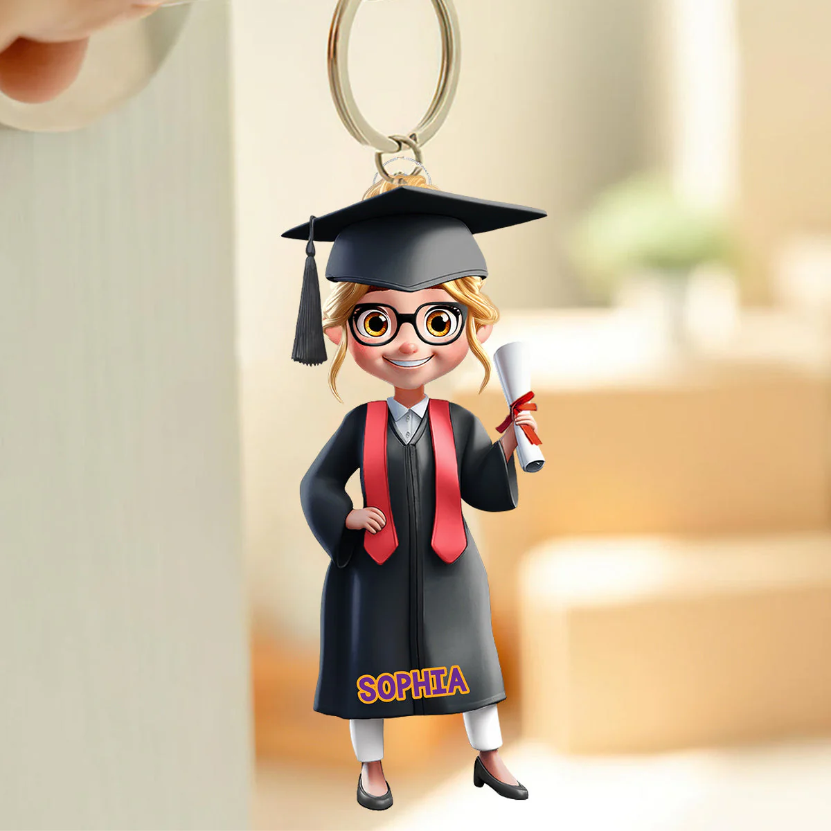 Congratulations Class Of - Personalized College Graduation Acrylic Keychain - Image 3