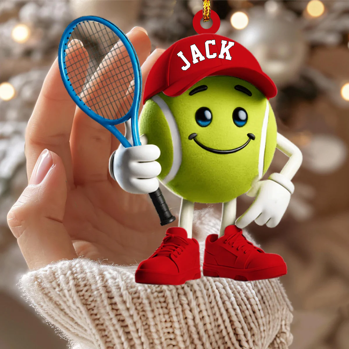 Cool Tennis Ball Christmas Ornament, Personalized Ornament, Tennis Lover Christmas Gift - Image 4