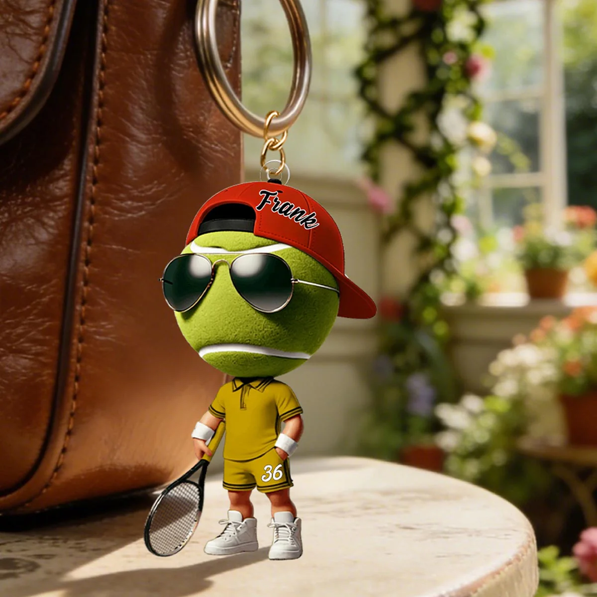 Cool Tennis Player Custom Name Personalized Tennis Keychain, Gift For Tennis Lover - Image 4