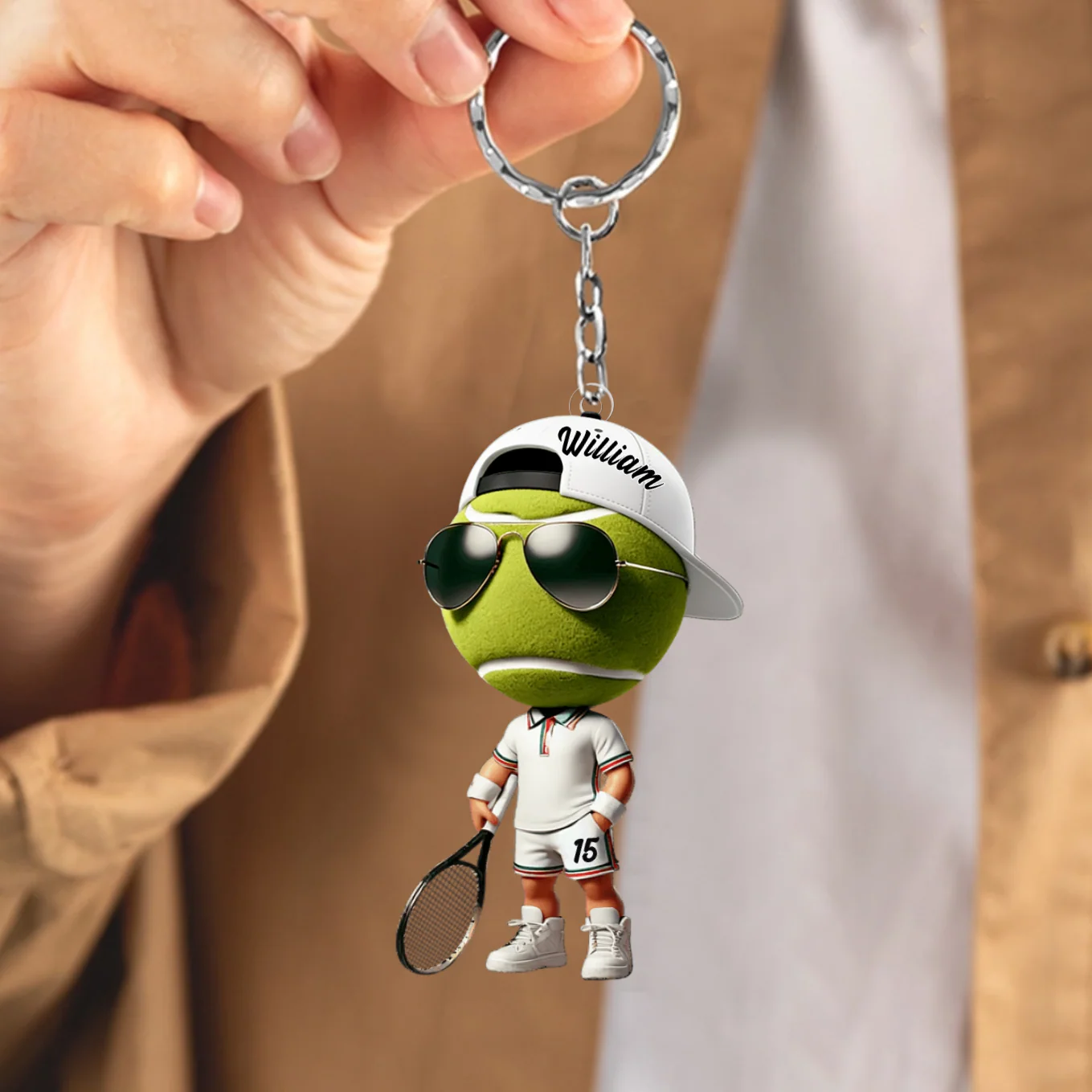 Cool Tennis Player Custom Name Personalized Tennis Keychain, Gift For Tennis Lover - Image 6
