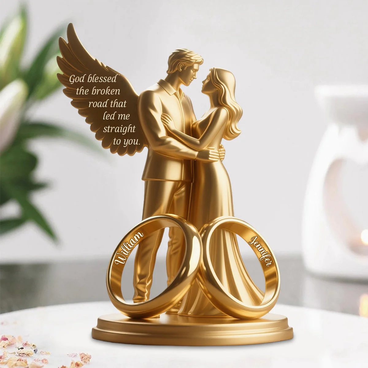 Couple Gift Couple Rings Personalized Couple Shaped Acrylic Plaque - Image 5