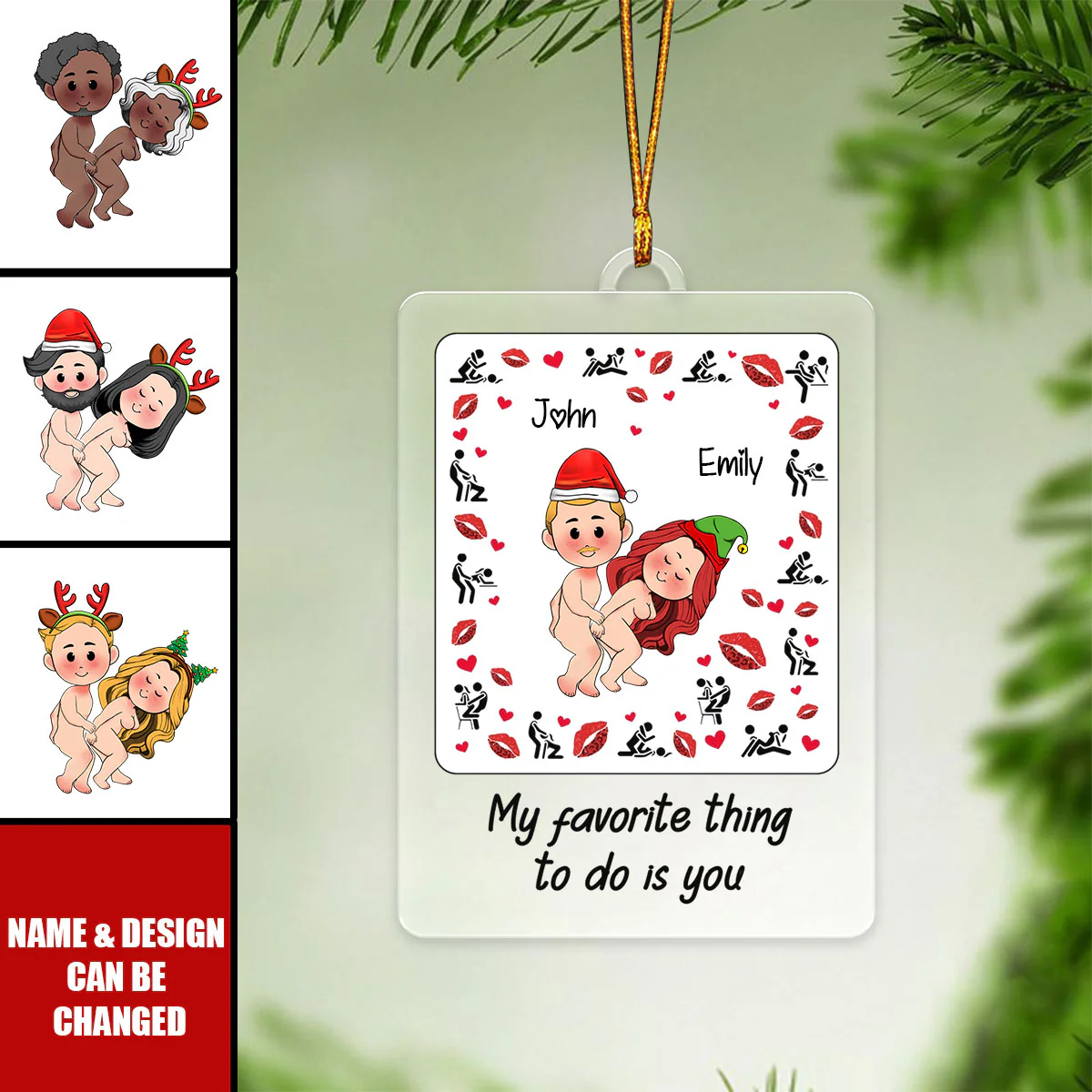 Couple I Love You Personalized Acrylic Ornament - Image 2