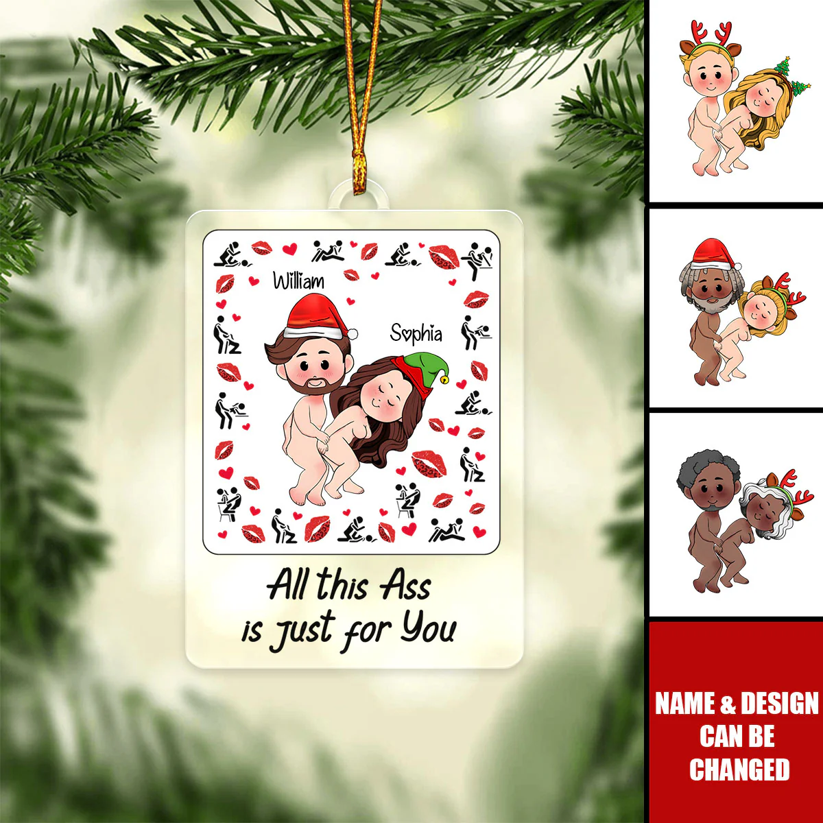 Couple I Love You Personalized Acrylic Ornament - Image 3