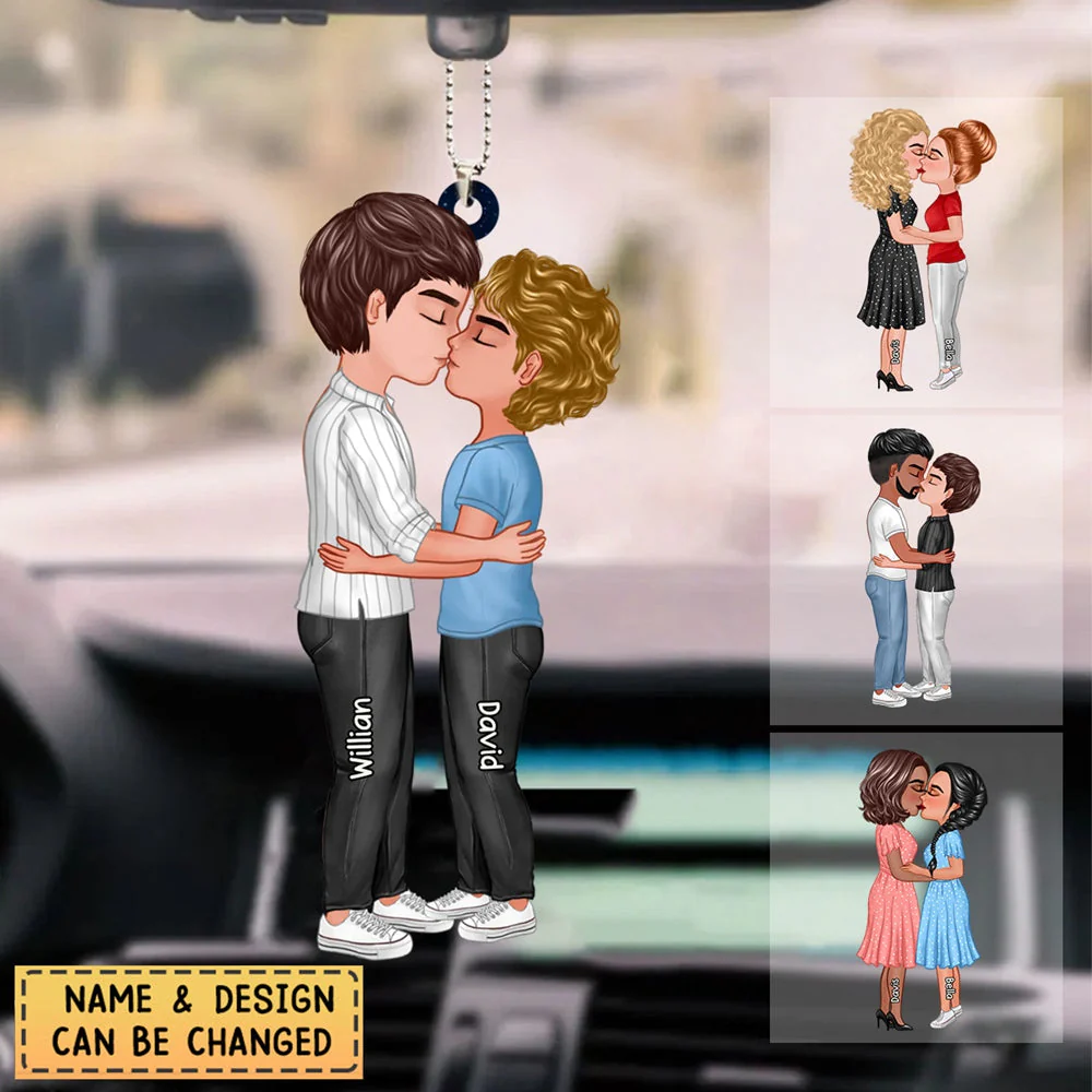 Couple Kissing Standing Valentine's Day Gift Personalized Ornament - Image 2