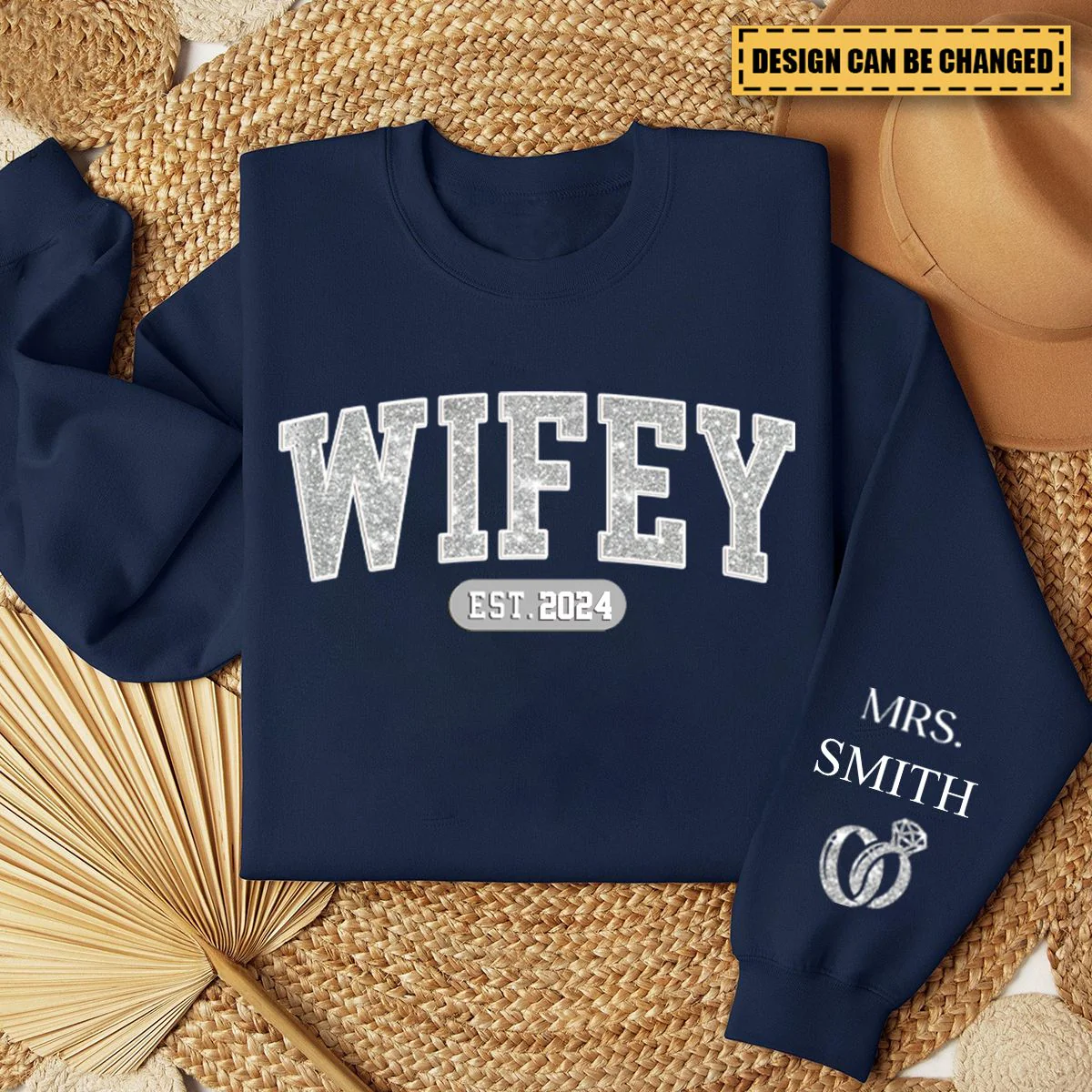 Couple Personalized Unisex Sweatshirt With Design On Sleeve - Gift For Husband Wife, Anniversary - Image 4