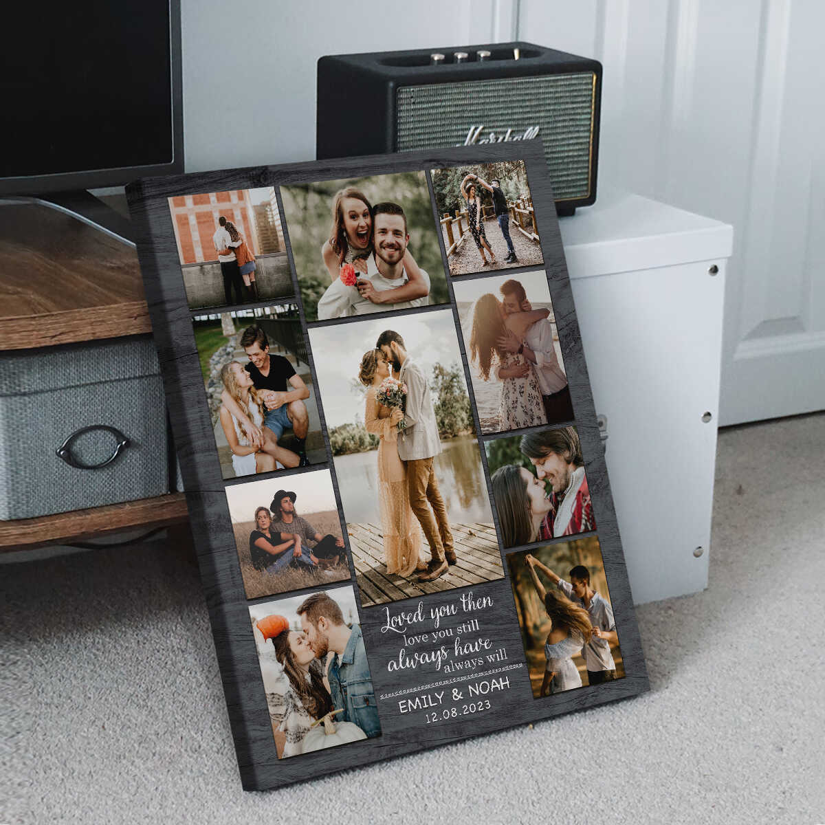 Couple Photo Collage Personalized Canvas/Poster, Valentines Day Gifts For Him Her Boyfriend Girlfriend Husband Wife - Image 2