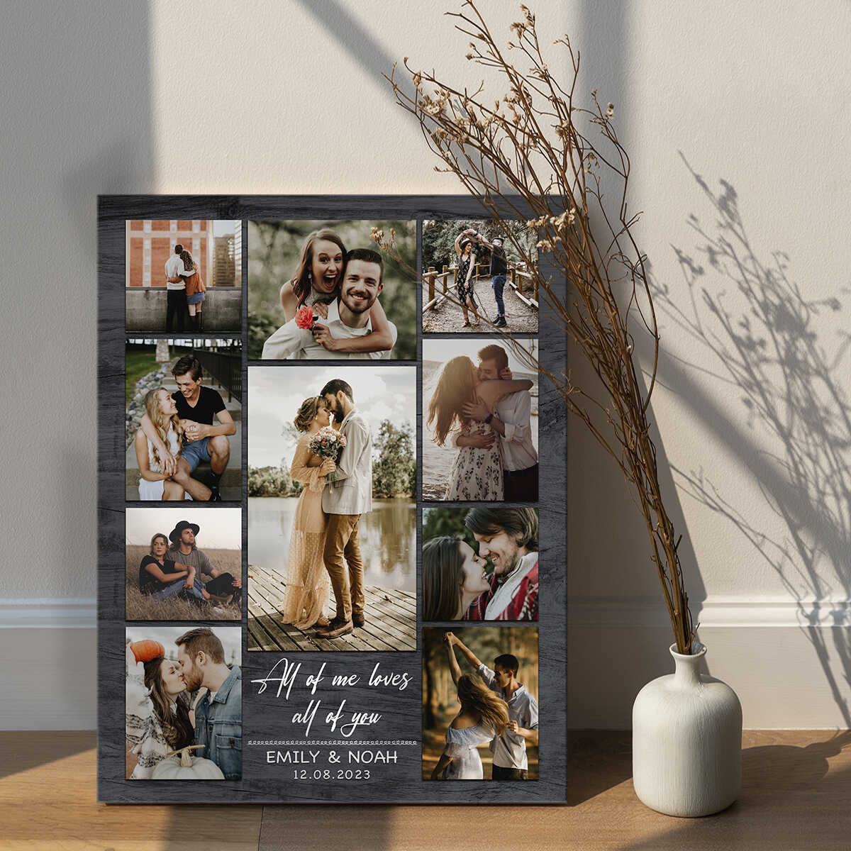 Couple Photo Collage Personalized Canvas/Poster, Valentines Day Gifts For Him Her Boyfriend Girlfriend Husband Wife - Image 4