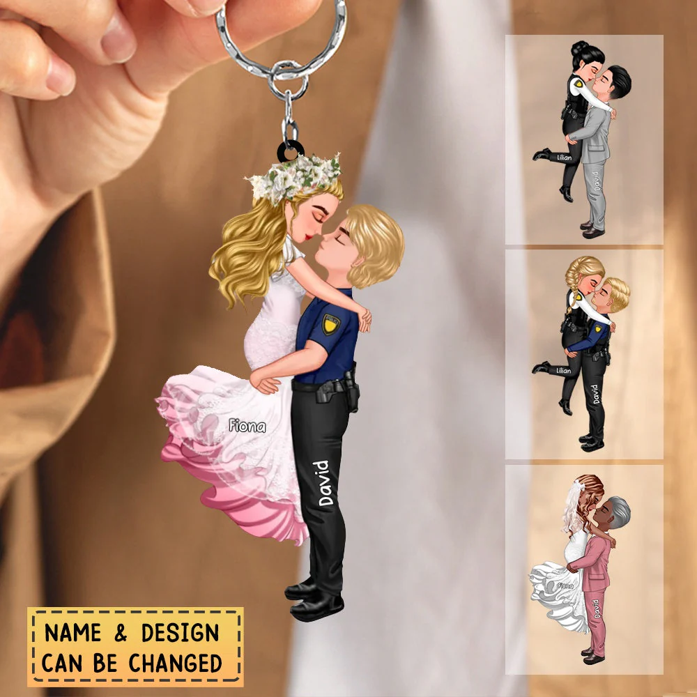 Couple Police Gifts-Personalized Shape Acrylic Keychain - Image 2
